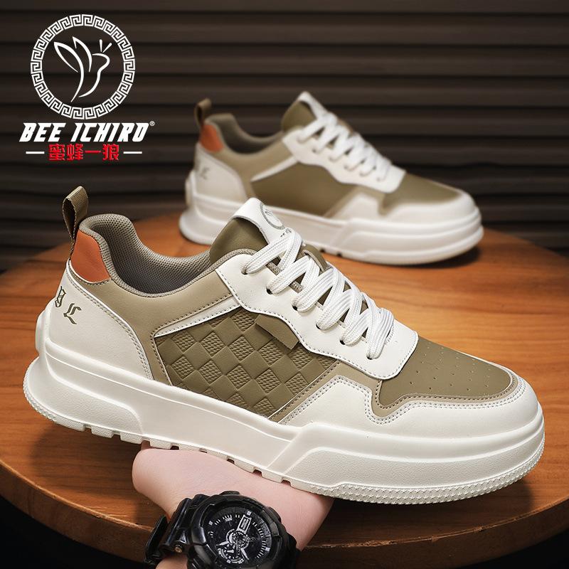 Casual spring and summer men's shoes do not stink feet sports style soft leather shoes versatile low-top board shoes