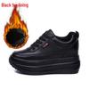 2026 Women's Wedge Platform Thick Sole Casual Shoes - Height-Boosting, All-Season White Flats with Extra Velvet