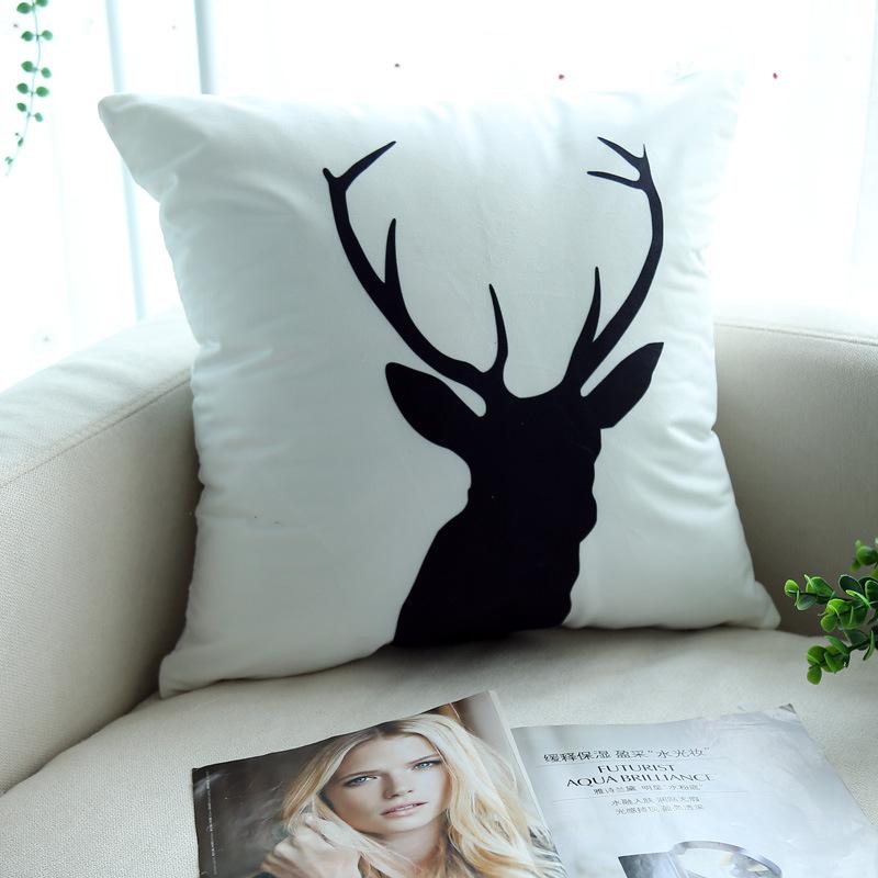 Warm Yellow and Gray Geometric Striped Pillowcase Pattern Sofa Thickened Short Plush Simple Cushion Cover Does Not Include Pillowcases