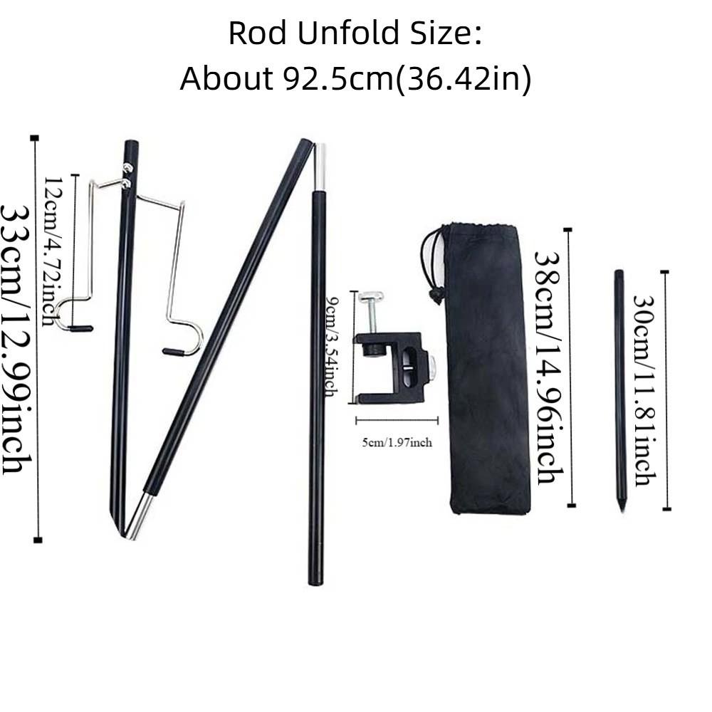 Polyester Folding Lamp Stand Adjustable Portable Lantern Holder Camping Lamp Rod Travel