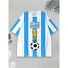 Men's Casual Football Graphic Print Short Sleeve Round Neck T-Shirt