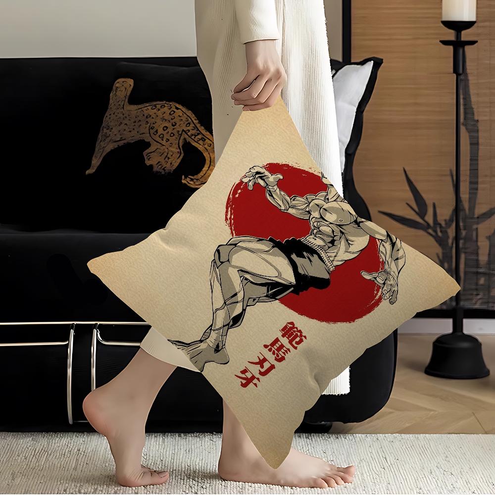 Japanese Anime Baki Pillow Cover for Bedroom Room and Living Room Sofa Decorative Cushion Cover