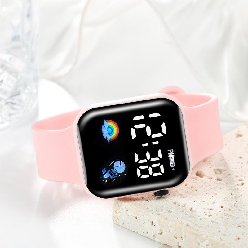 

Светодиодные цифровые часы «Астронавт» для мужчин, женщин и студентов - Модный, простой, стильный дизайн 23x2 розовый