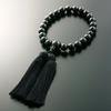 Kyoto Buddhist Altar Hayashi Prayer Beads for Men Kyoto Miyakobo Black Onyx Informal One Hand Single Flower Bag Funeral prayer beads can be used by