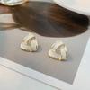 Dongdaemun same geometric triangular stud earrings female French simple retro ring short OL commuter model