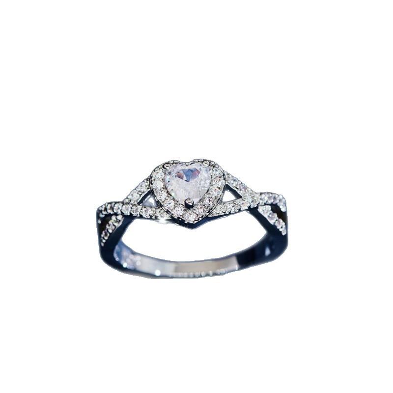 Hot Sale Love Shaped Moissanite Edge Inlaid Ring Source