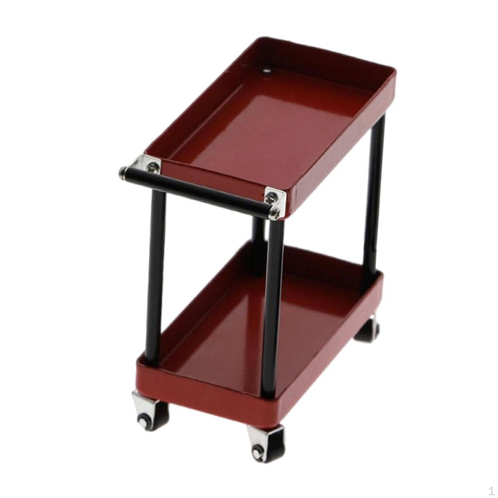 RC Tools Trolley Cars Accessory Toys Tool Rack Cart Double Layer for Vehicle Maintenance Scene Car