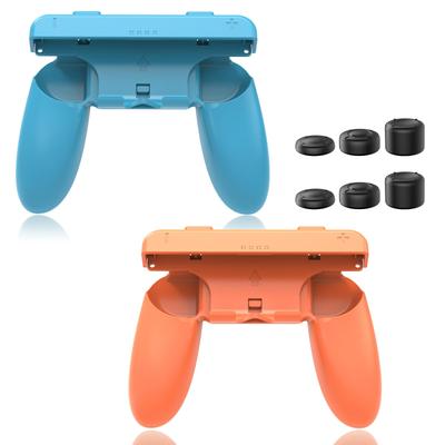 CloudValley Controller Grips for Nintendo Switch Removable Support Holder Controller Handle Orange and Blue 2-Pack Joy-Cons, Wear-Resistant Case,