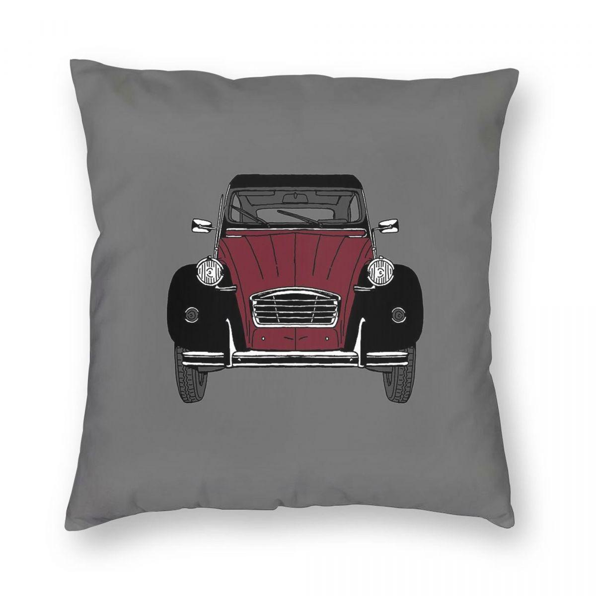 

2CV Road Car Square Pillowcase Polyester Linen Velvet Creative Zip Decorative Sofa Seater Cushion Cover Wholesale 30x30cm