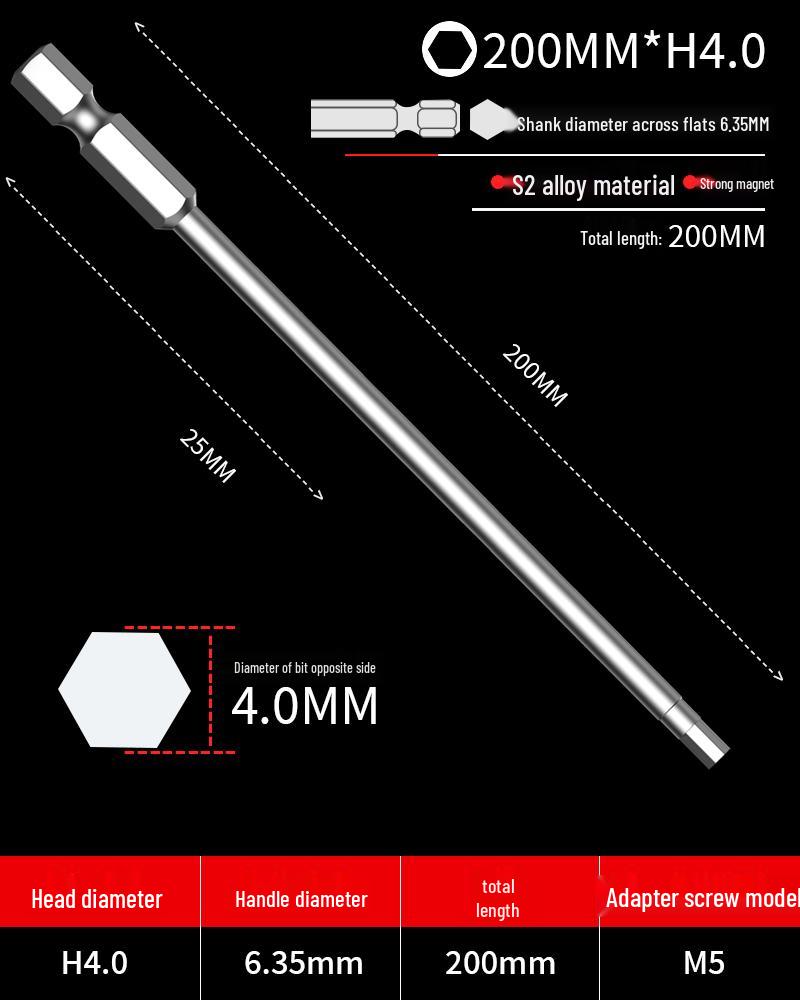Hexagonal Driver Bit Extension for Screwdriver and Drill