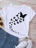 Fashion Women T-Shirt Love Butterfly Print T Shirt New Harajuku Tops Female Summer Tee Shirts Short Sleeve Tops Streetwear