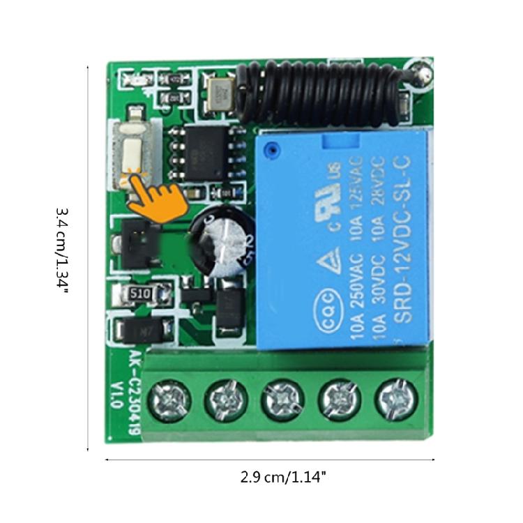 433MHz Wireless Remote Control Switches 12V 10A 1CH Relays Module Receiver