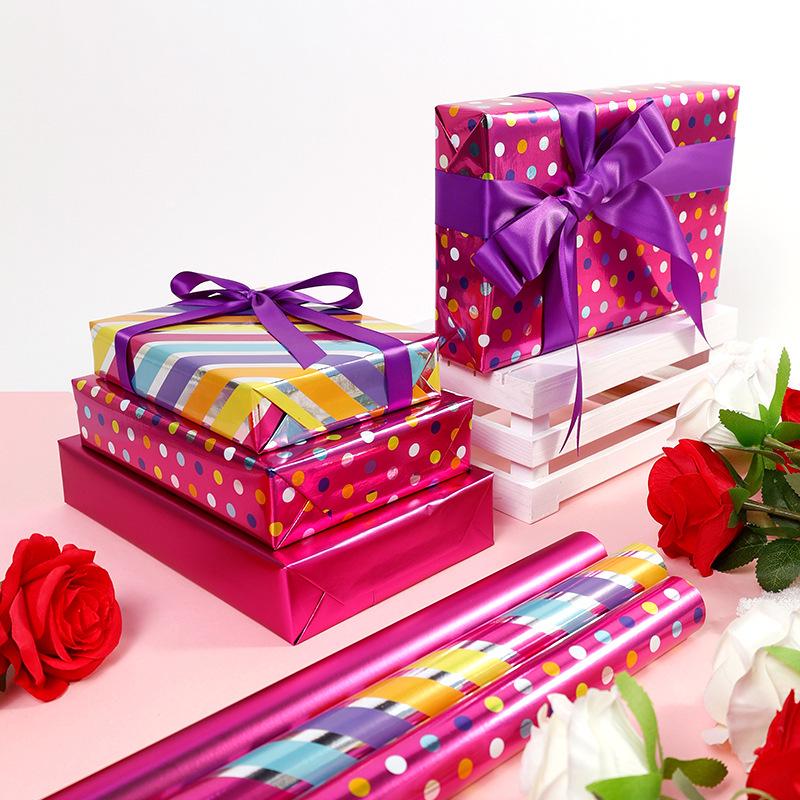 Hot Stamping Rose Red Dotted Wrapping Paper - DIY Gift Wrap & Book Cover