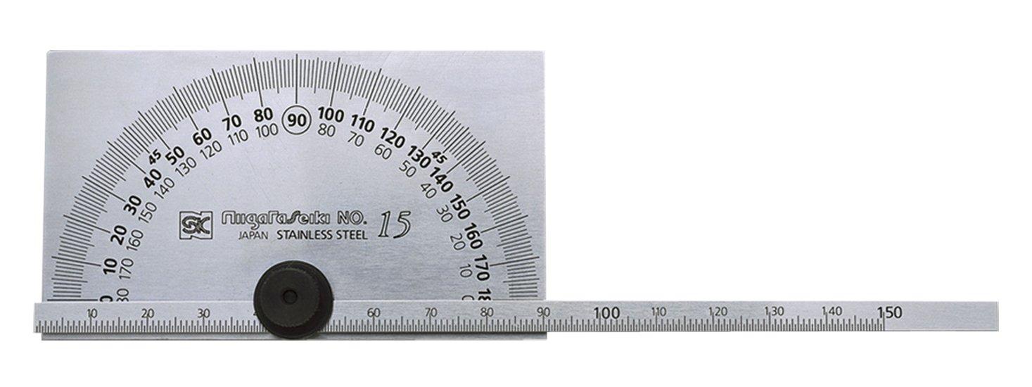 

Niigata Seiki SK Made in Japan Protractor with rod scale No.15 PRT-15