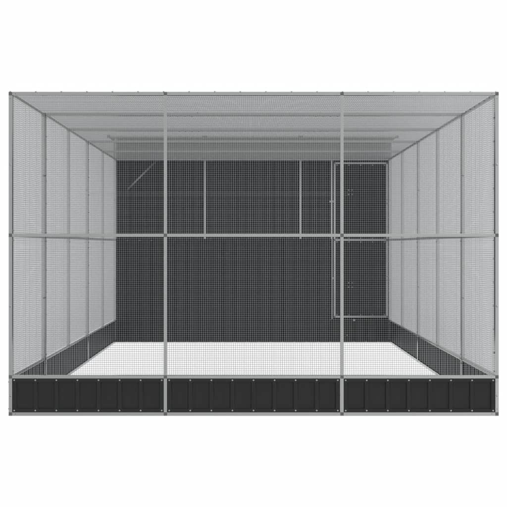 Vidaxl Volière met Uitbreiding, Zilver, 704X303X216 Cm, Staal