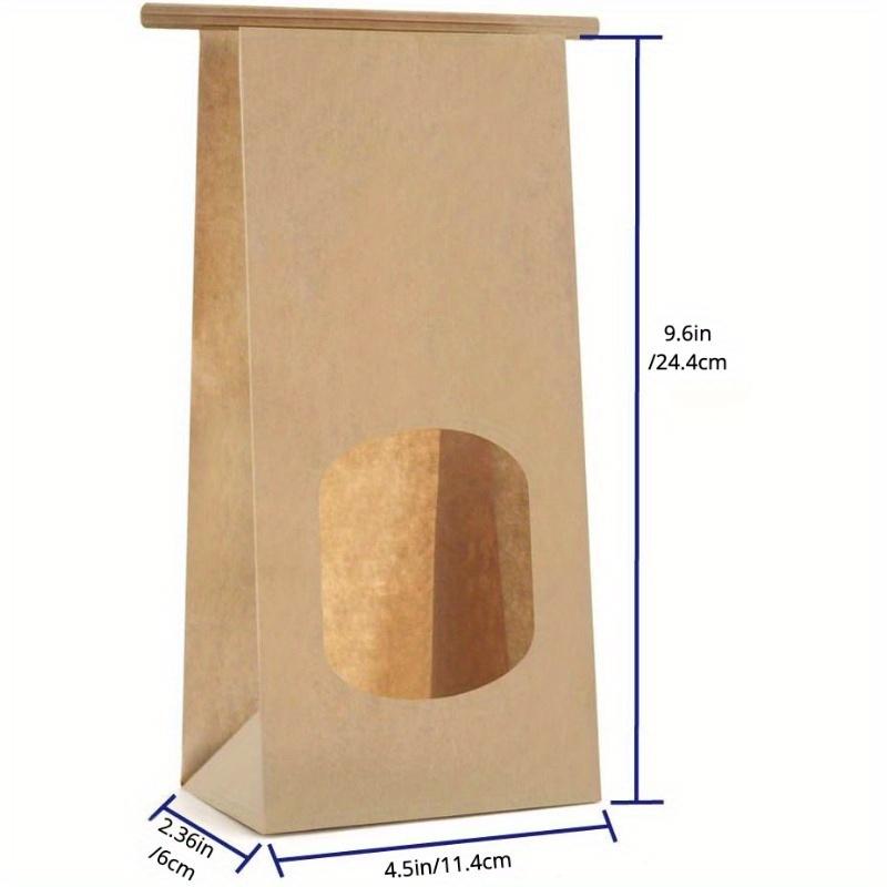 50pcs Kraft Paper Bakery Bags With Window Tin Tie Lock Perfect For Cookies & Coffee High-Quality Kitchen & Restaurant Supplies