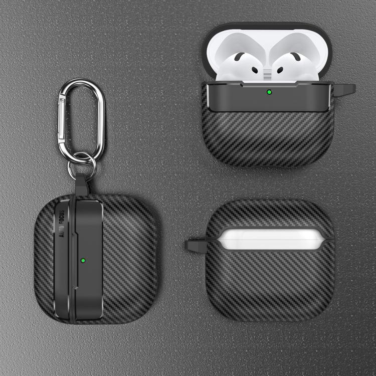 For AirPods 4 XDcase Carbon Fiber Texture Earbud Case with Hook