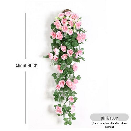 Künstliche Orchideen- & Rosen-Ranken-Hängeampel - Dekorative Zimmerbegrünung für Wohnzimmer