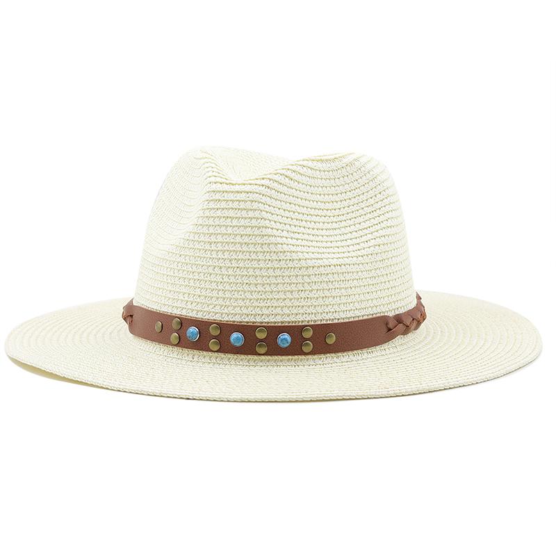 Natural Panama Soft Shaped Straw Hat Summer Women/Men Wide Brim Beach Sun Cap Uv Protection Fedora Birthday Gift