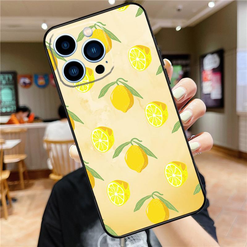 Fruit Lemon Case For iPhone 17 16 15 14 13 12 11 Pro Max Mini Plus 16e 17 Air Bumper Cover Accessories
