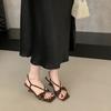 French niche design slope heel open-toed sandals women's summer 2025 new models with skirts square head high-heeled Roman shoes
