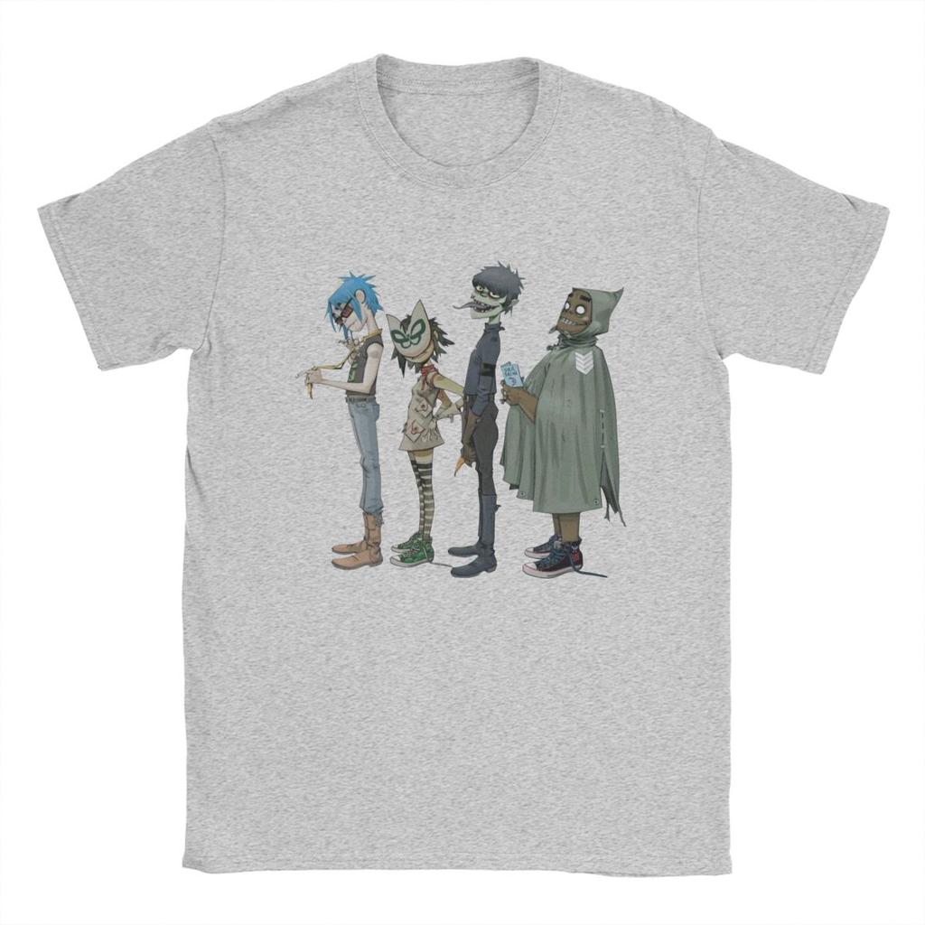 Pánské ležérní bavlněné tričko Gorillaz s kulatým výstřihem a krátkým rukávem, tričko ve velkých velikostech