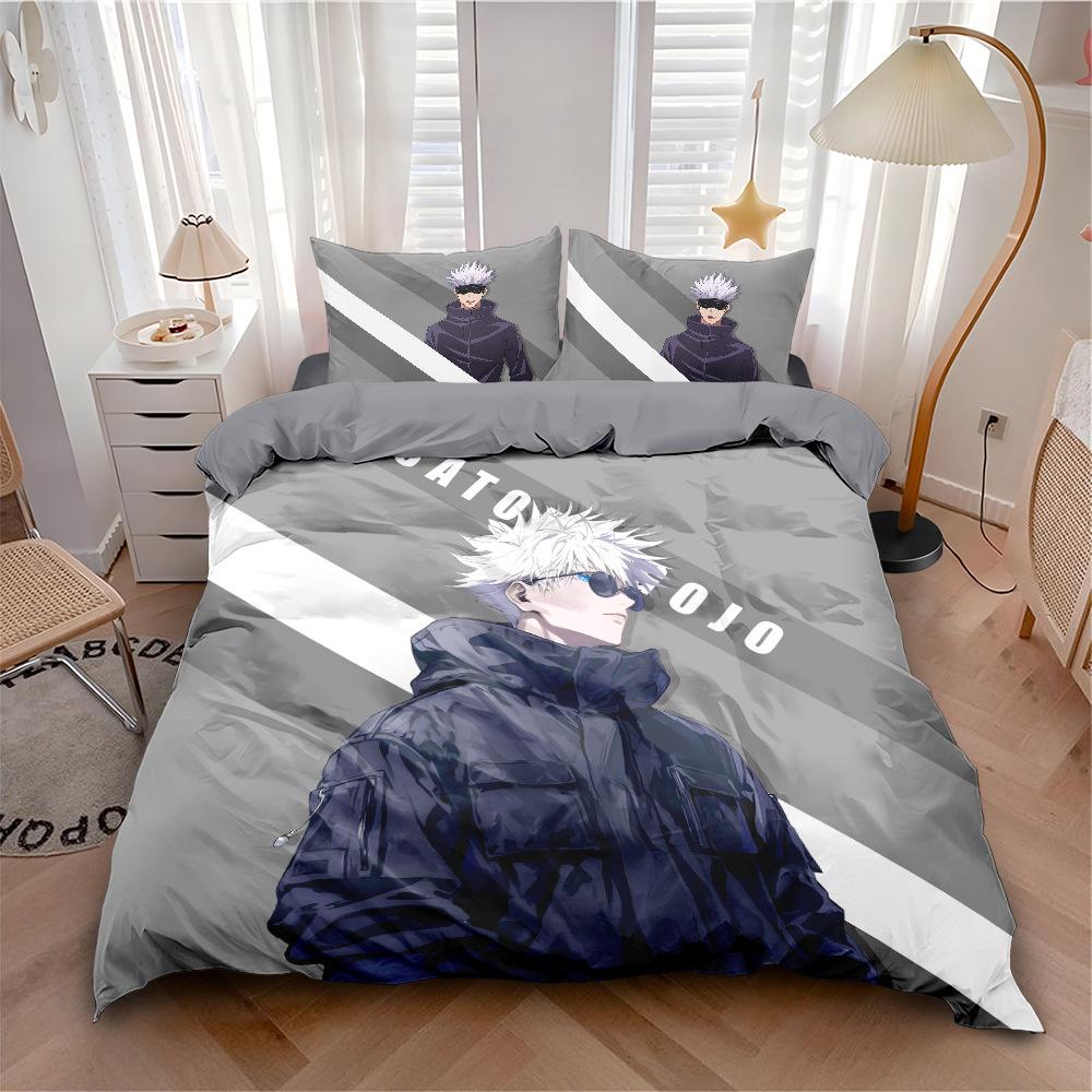 Home Animation Jujutsu Kaisen Bedding set Satoru Gojo Duvet Cover Soft Quilt Cover and Pillowcas for Teens SingleDoubleQueenKing