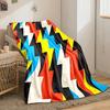 Zigzag lightning shapes in bold colors, including red, yellow, blue, and black. for all seasons blanket lunch break throw gift