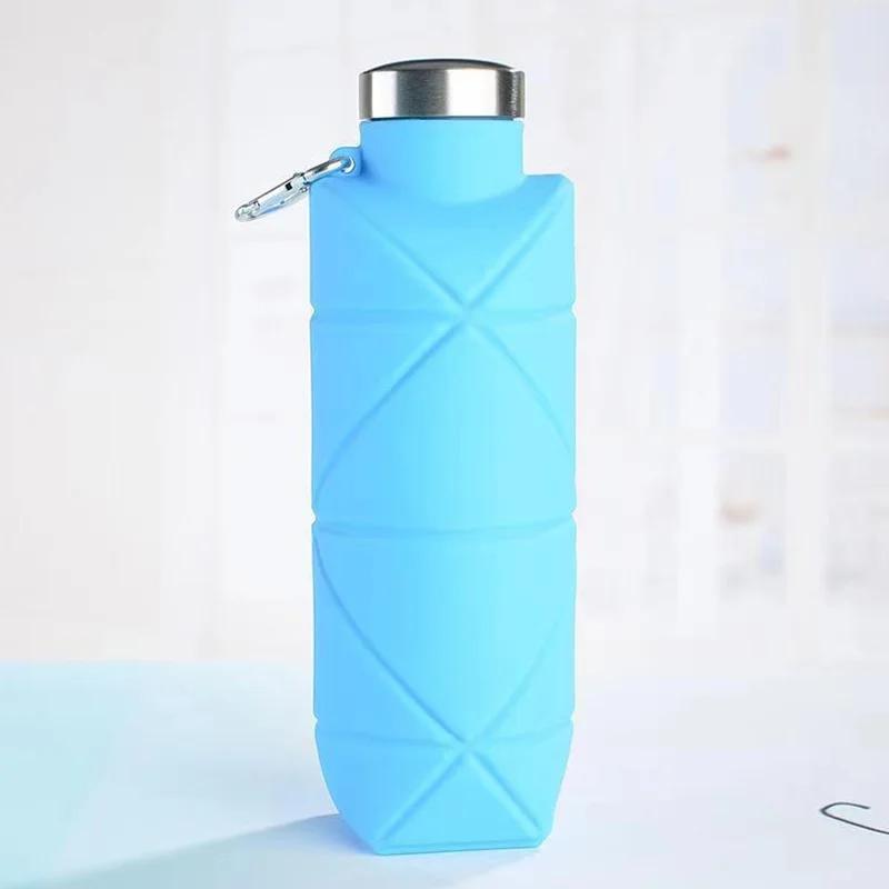 

23 унции портативная бутылка для воды, силиконовый спортивный чайник для отдыха на открытом воздухе, складная бутылка, портативная складная чашка для воды Boba, персонализированные подарки синий