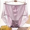 Plus Size Sexy Lace Seamless Panties High-Rised Mesh Briefs Soft Breathable Underpants Lightweight Underwear