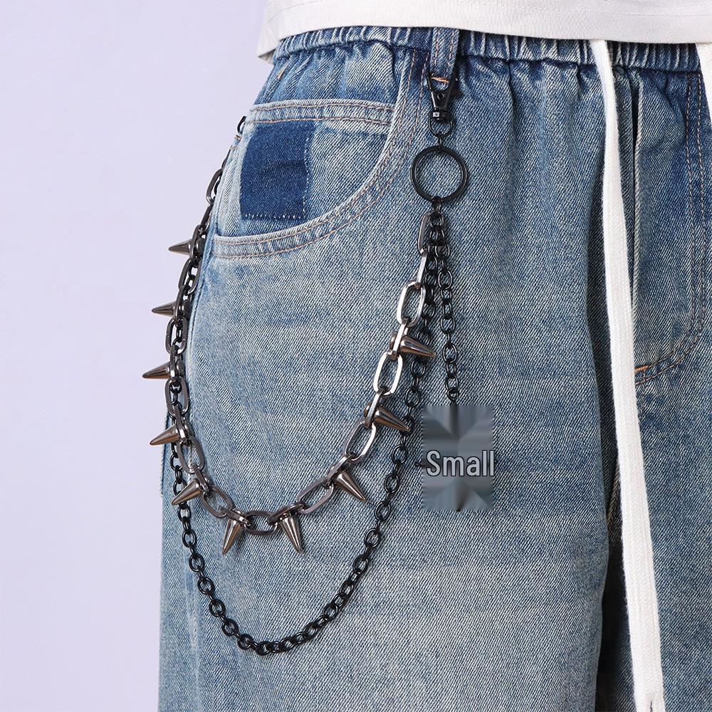 Chaîne de taille multicouche Hip Hop Punk Métal Rivet Bijou pour Performance Scénique