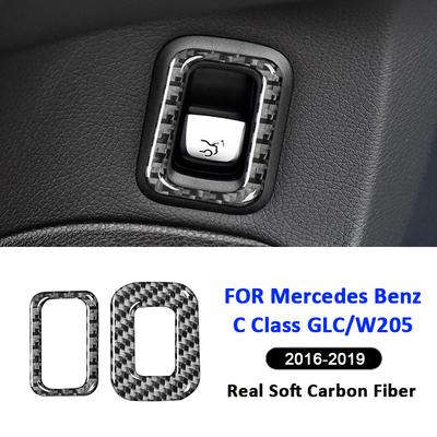 Kohlefaser Auto Heckklappenschalter Knopf Panel Verkleidung Rahmen Dekoration Aufkleber Für Mercedes Benz 2016- C-Klasse GLC W205