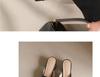 Baotou Half Slippers Women's Summer 2025 New Black Metal Buckle Thick Heel Non-slip High Heel Muller Shoes Cool Slippers