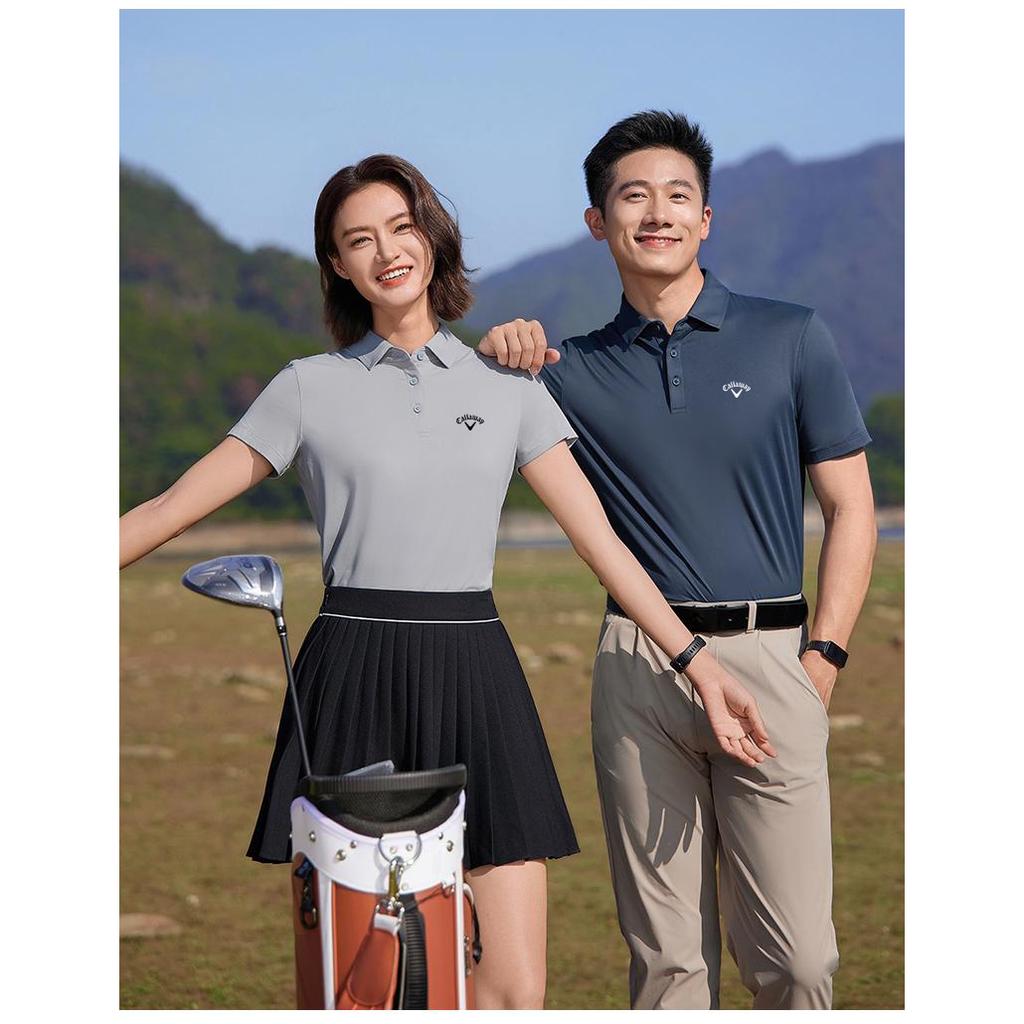 Callaway 2025 Summer Embroidery High-quality Golf Casual Sports Style Solid Color Lapel Polo Shirt