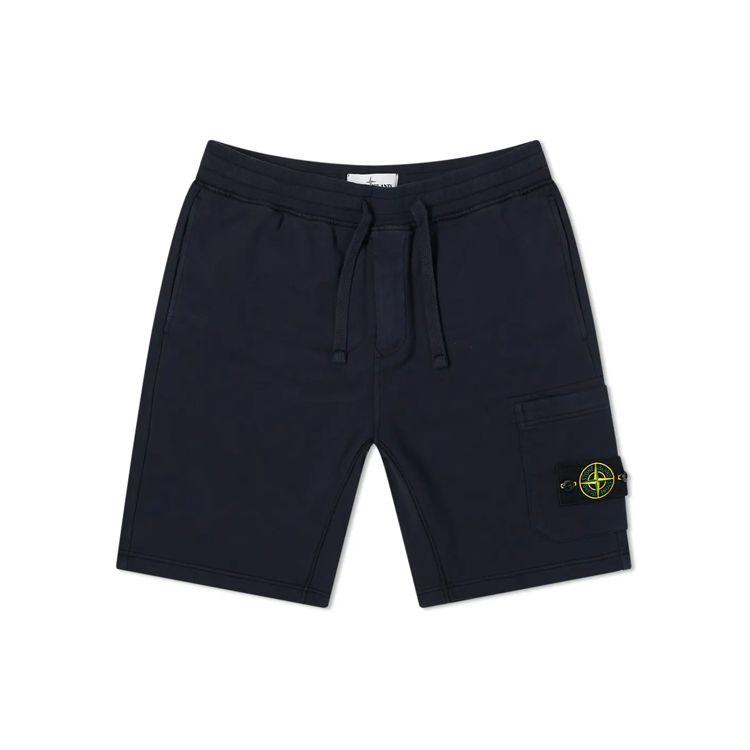 

Stone Island Removable Logo Patch Drawstring Mid-Rise Fitted Sports Casual Shorts Men shorts Navy-Blue 741564651-V0020 XL