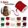 1-5 st 50 yards sammetsband Ensidiga band Vintage sammetsband Sammet julband för att göra presentrosetter