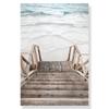Spiaggia tropicale oceano palma foglie di banano poster su tela vacanza chalet scale stampa immagine estate paesaggio marino casa pittura