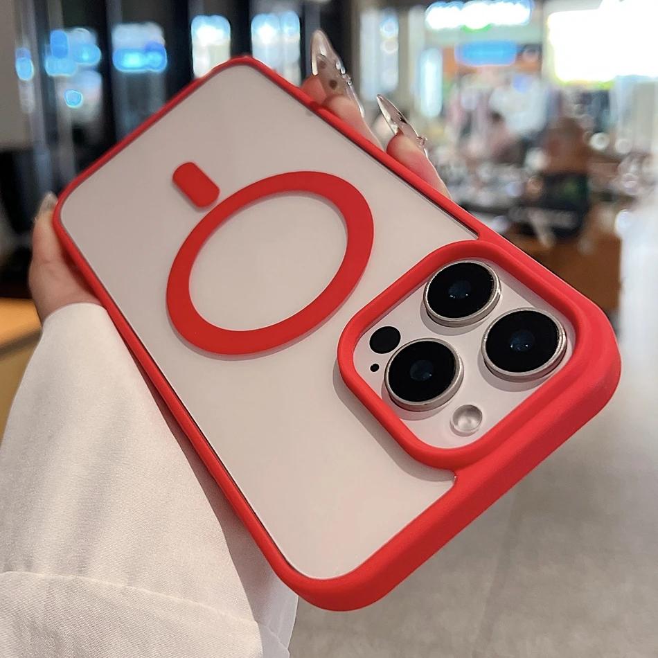 Desert Gold 16 pro max Case Magnetic for For Iphone X XR XS 13 11 1 12 14 16 Pro Max Plus Case Silicone Wireless Charge Clear Cover