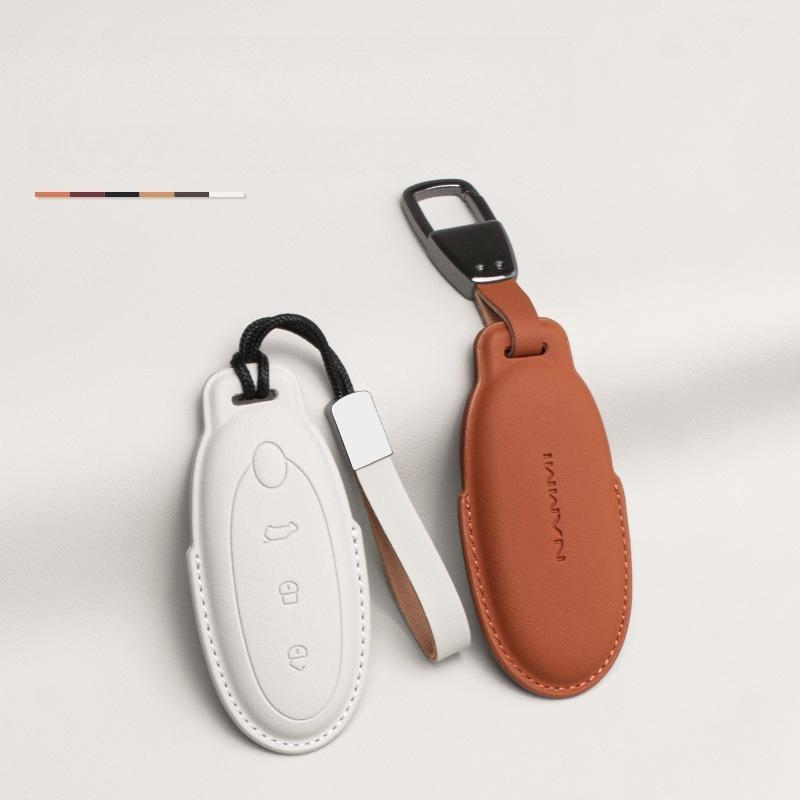 Car Key Case Cover For Dongfeng Nammi Box 01 Nappa Leather Car Key Case Cover Shell Fob Keychain Housing Interior Accessories