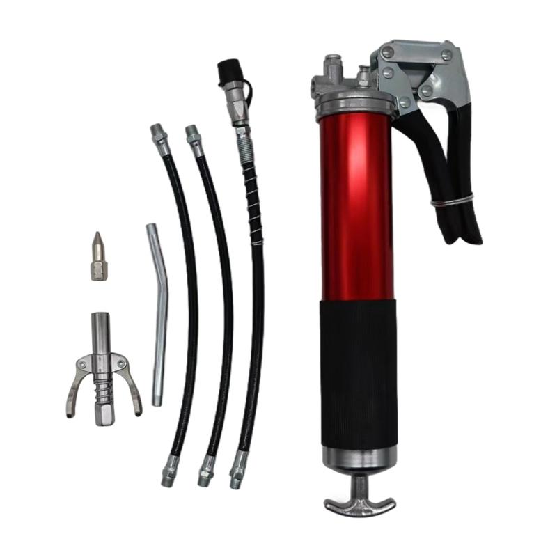 Heavy Duty Grip Grease Guns Aluminum Mini Grease Guns Kit Handheld Grease Filling Tool with Reinforced Hose for Car