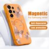 Schleifen Schmetterlingsmuster Hülle Für Samsung Galaxy S26 Ultra S25 Edge S24 Plus S23 FE S22 A54 A55 A56 5G Magnetisch Für Magsafe Mattes Cover