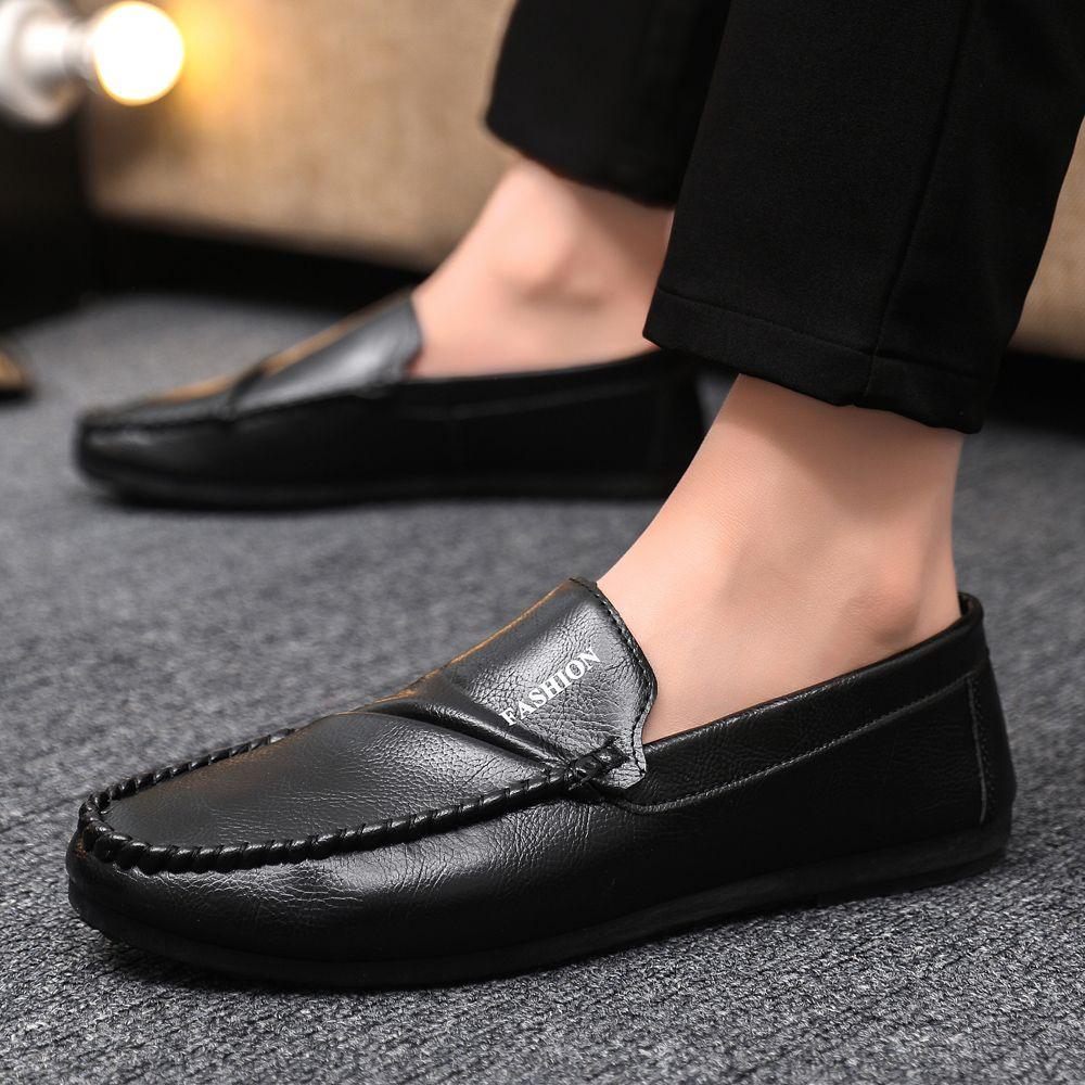 Mode Slipper Low-Top Nicht Britischer Stil Herren Freizeitschuh Bequemer Preis Social Sale In Aktion Größe 44 Gängige Herren Lederschuhe