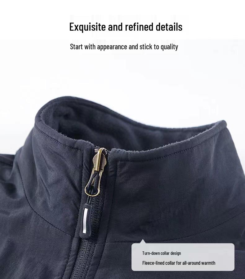 Wasserdichte Fleeceweste für Herren - Beidseitig, Dick, Mehrere Taschen, Outdoor-Gilet