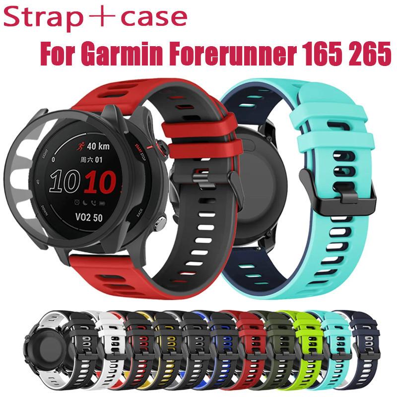 Strap + Case For Garmin Forerunner 570 970 965 955 165 265 255 Case Strap Cover Tempered Glass Screen Protector Protective Bumper Silicone Band