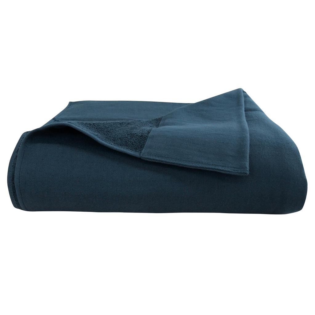 Rivere Towel Gauze Egyptian Reversible Blanket Blanket, Blanket, Single, 100% Cotton, (Navy)