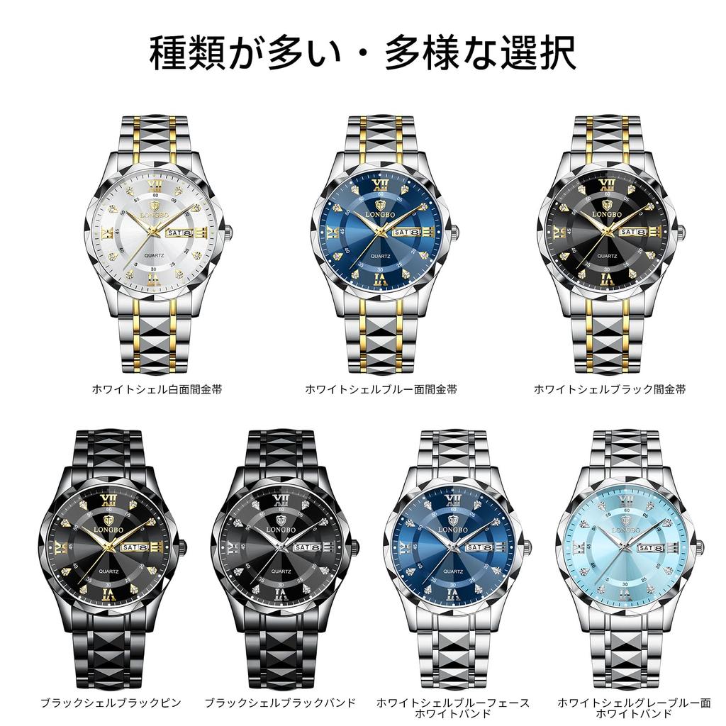 Stylish chronograph business quartz stainless steel sapphire luminous blue A perfect gift for men's watch, watch, movement, band, crystal, waterproof,