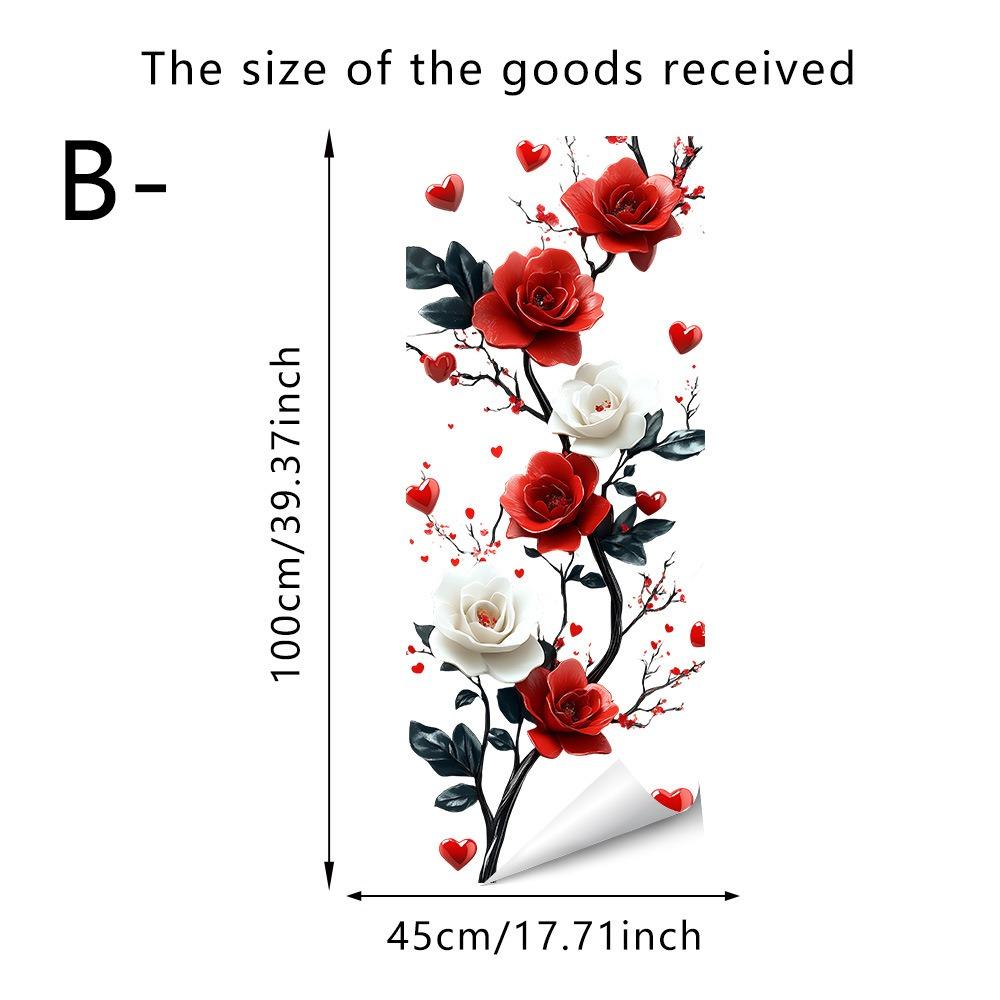 Festivaldeko Valentinstag Rote Rose Schmetterling Aufkleber Transparent Glasaufkleber Für Wohnzimmer Festliche Atmosphäre