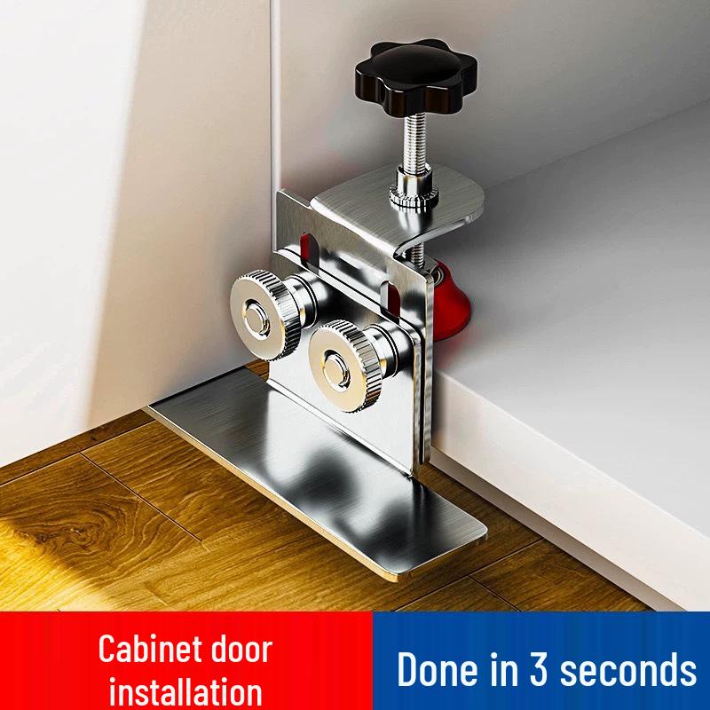 Multi-Functional Cabinet Door Positioning Tool for Floor, Wall-Mount, Wardrobe, and Storage Cabinets.