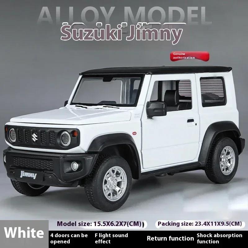 1:24 Suzuki Jimny SUV Tout-Terrain Modèle Réduit en Alliage Métal Moulé Sous Pression Véhicule Son & Lumière Collection Présentoir Hobby Décoration Cadeaux Pour Garçon