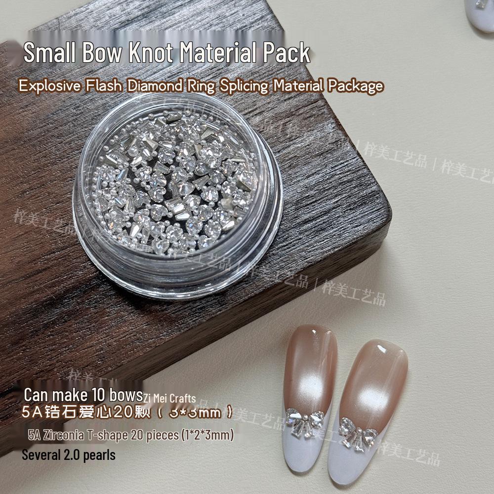 High Quality 5A Cubic Zirconia Butterfly Rhinestone Nail Art Decorations - Super Sparkle Light Luxury with Pearl and Pointed Base.